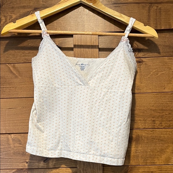 Brandy Melville White Heart Polka Dot Camisole adjustable straps - Picture 1 of 4